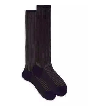 Длинные хлопковые носки в рубчик Gallo, мультиколор