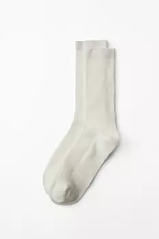 Длинные хлопковые носки ZARA, экрю