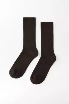 Длинные хлопковые носки ZARA, коричневый