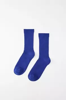 Длинные хлопковые носки ZARA, синий