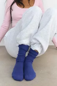 Длинные хлопковые носки ZARA, синий