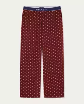 Длинные хлопковые трикотажные брюки с принтом Hackett, цвет Granate