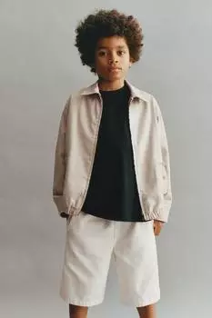 Длинные холщовые шорты-бермуды ZARA, экрю