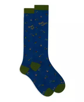 Длинные итальянские хлопковые носки Gallo, мультиколор