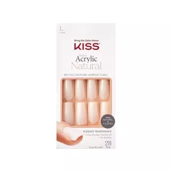 Длинные клеевые ногти с натуральным акрилом для салона красоты, с голой кожей Ksn01 — упаковка из 28 шт., Kiss