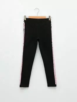 Длинные колготки из хлопка для девочек с эластичной резинкой на талии и вышивкой пайетками LCW Kids