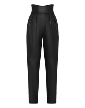 Длинные кожаные брюки в стиле 80-х Iconic Plein Philipp Plein, черный