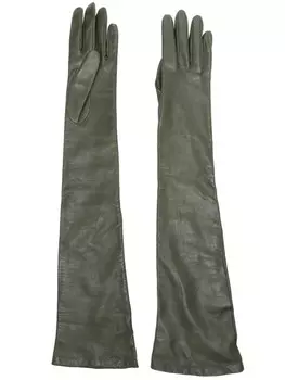 Длинные кожаные перчатки Fabiana Filippi, зеленый