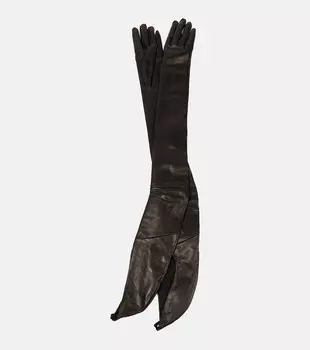 Длинные кожаные перчатки lucia Ann Demeulemeester, черный