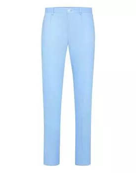 Длинные льняные брюки Gigol fit PHILIPP PLEIN, светло-голубой