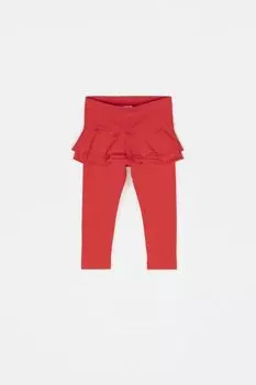 Длинные леггинсы Coccodrillo красный с декоративными вставками