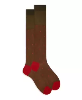 Длинные мужские хлопковые носки с точками на переливающейся основе. Gallo, мультиколор