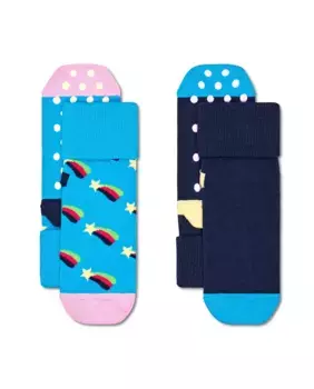 Длинные нескользящие носки с падающими звездами Happy Socks, мультиколор