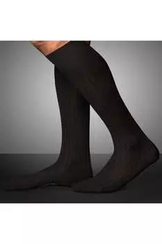 Длинные носки № 2 Тонкая структура с кашемиром Falke, черный