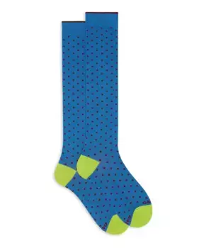 Длинные носки Aegean blue в горошек Gallo, мультиколор