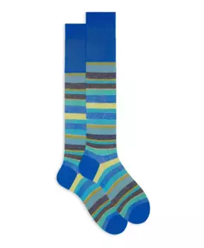 Длинные носки из хлопка и льна в полоску Gallo, мультиколор