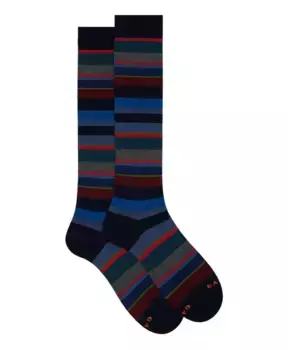 Длинные носки из хлопка в полоску Gallo, мультиколор
