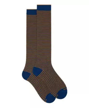 Длинные носки из хлопка в виндзорскую полоску Gallo, мультиколор