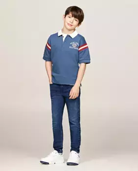 Длинные облегающие джинсы для мальчика Tommy Hilfiger, синий