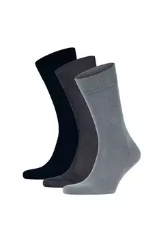 Длинные однотонные носки, 3 пары Falke, черный