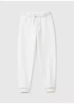 Длинные однотонные спортивные штаны для белых девочек 3J68CF02H Benetton, белый