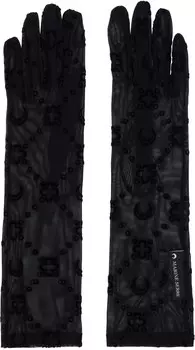 Длинные перчатки из переработанной сетчатой ткани с флоком ML = 8 Marine Serre