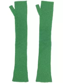 Длинные перчатки-митенки Barrie, зеленый