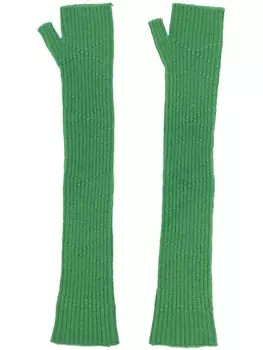 Длинные перчатки-митенки Barrie, зеленый