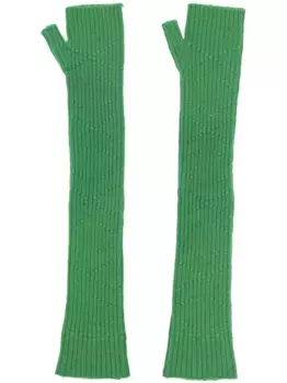 Длинные перчатки-митенки Barrie, зеленый