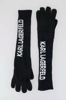 Длинные перчатки с логотипом Karl Lagerfeld, черный