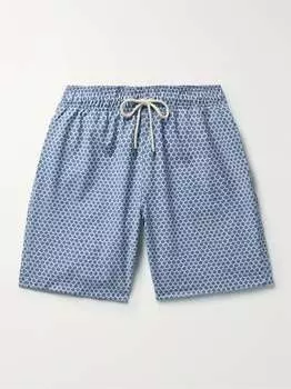 Длинные плавки Beacon Slim-Fit с принтом из переработанного материала FAHERTY, синий