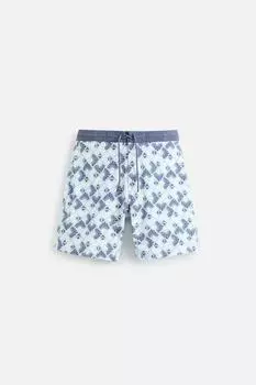 Длинные плавки с геометрическим принтом ZARA, небесно-синий