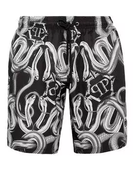Длинные плавки змея PHILIPP PLEIN, черный