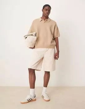 Длинные плотницкие шорты ASOS DESIGN цвета экрю