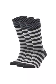 Длинные полосатые носки – 3 пары Burlington, черный
