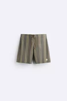 Длинные полоски плавки ZARA, коричневый