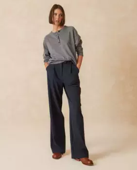 Длинные пошив женских брюк Indi & Cold, темно-синий