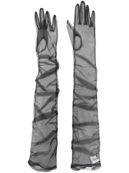 Длинные прозрачные перчатки Ioana Ciolacu, черный