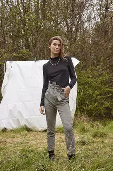 Длинные прямые брюки с завышенной талией Vero Moda, синий