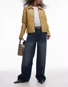 Длинные прямые джинсы темно-синего цвета Mango