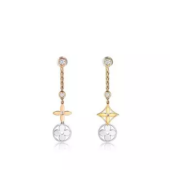 Длинные серьги Blossom, 3 золота и бриллианты Louis Vuitton, золотой