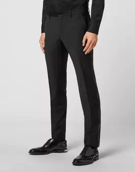 Длинные шерстяные брюки Gigolo с черепом Philipp Plein, черный