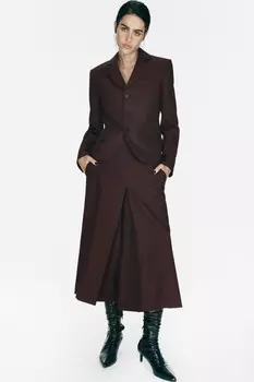 Длинные широкие шорты-бермуды ZARA, цвет aubergine