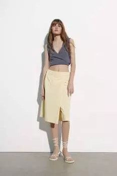 Длинные шорты-бермуды с запахом ZARA, масло