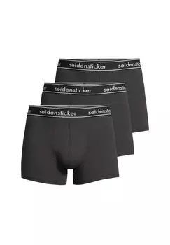 Длинные шорты/брюки Комплект из 3 хлопковых гибких штанов Seidensticker, черный