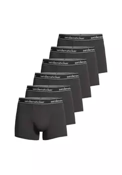 Длинные шорты/брюки, набор из 6 шт хлопчатобумажной ткани Seidensticker, черный