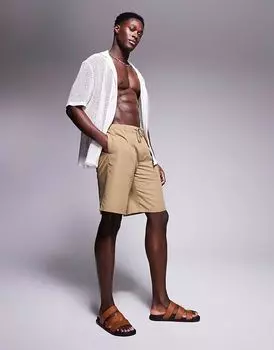 Длинные шорты для плавания ASOS DESIGN нейтрального цвета