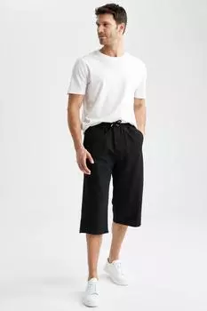 Длинные шорты стандартного кроя DeFacto, черный