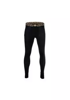 Длинные трусы - эластичный хлопок Топика с логотипом на поясе однотонные Versace, черный