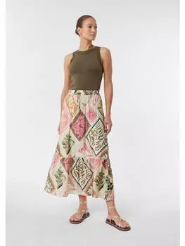 Длинные юбка comma, цвет pink-mehrfarbig